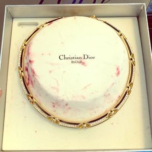 Christian Dior black with gold necklace